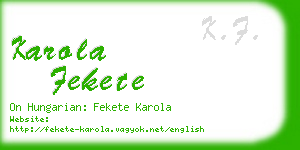 karola fekete business card